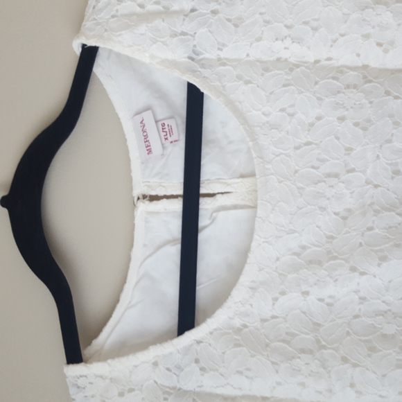 Merona Lace Floral Short Sleeve Top, Size XL - Picture 1 of 10